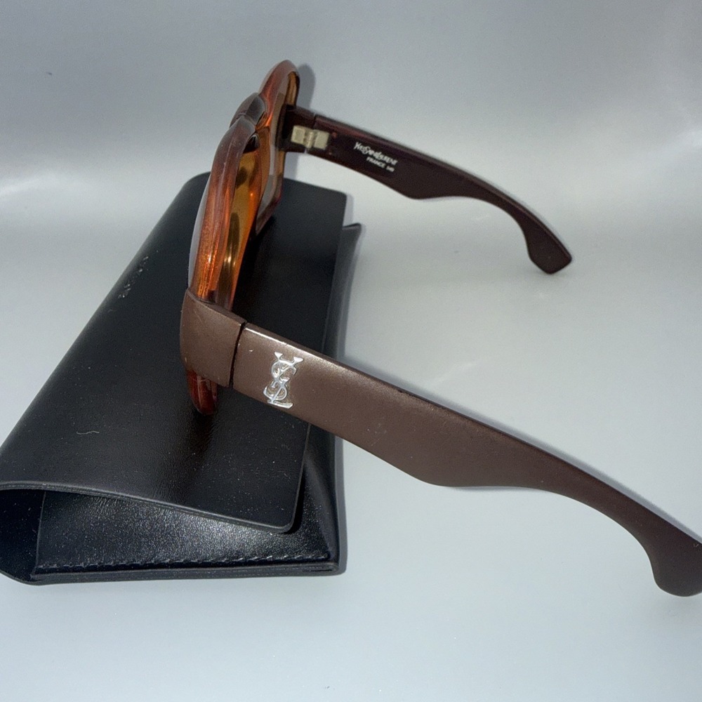 Yves Saint Laurent France "Jackie O"Oversized 1970s YSL Sunglasses & YSL Case - Picture 3 of 12